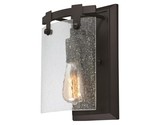 Burnell One-Light Indoor, Oil Rubbed Bronze Finish With Clear Seeded Gla... - $89.99