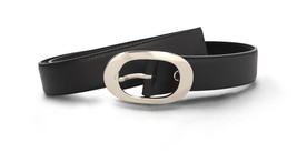 Cintura vegana nera da donna in Apple Leather elegante fibbia ovale rego... - £50.36 GBP