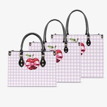 Women&#39;s Tote Bag - Rockabilly - Apple Plaid Lilac - £47.35 GBP+