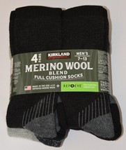 4 pair Costco Merino Wool Blend Socks Men&#39;s 7-13 - £19.49 GBP