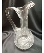 2721 Antique Czechoslovakian Crystal Cut Glass Fan N Hobstar Pitcher - €86,14 EUR