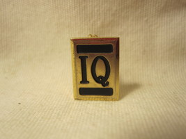 vintage IQ rectangle Pin: Gold w/ Black accents - $5.00