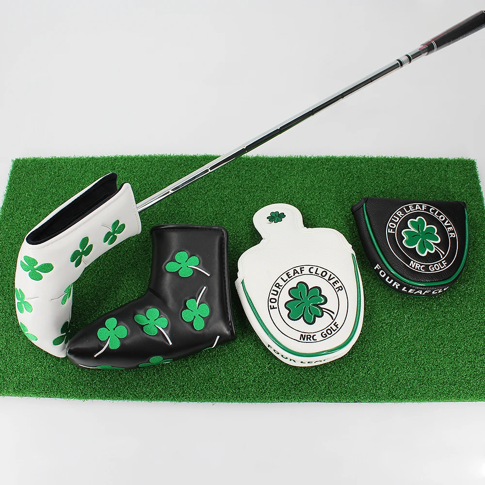 Sporting Good Luck Four Leaf Clover Golf Putter Cover For Mallet Blade Club Wate - £23.90 GBP