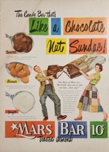 1951 Print Ad Mars Toasted Almond Candy Bars Couple in Tug of War - £16.48 GBP