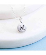 Sterling Silver Initial Charm Necklace - Letter M - $714.96 MXN