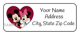30 Mickey Mouse and Minnie Mouse address labels,valentines,stickers,disn... - £9.43 GBP