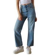 Levis Women&#39;s size 30 Ribcage Straight Jeans Blue Stretch Button fly EUC - £22.38 GBP