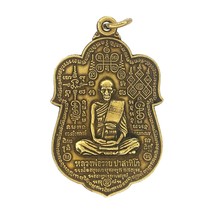 Phra Lp Ruay Famous Monk Thai Amulet​ Magic Talisman Vintage Brass Gold Pendant - £11.77 GBP