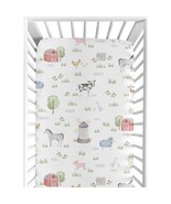 Sweet Jojo Designs Farm Animals Boy or Girl Fitted Crib Sheet Baby or To... - £32.79 GBP
