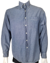 Gap Denim Shirt Mens M Blue Pocket Heavyweight Cotton Chambray Y2K Butto... - $20.14