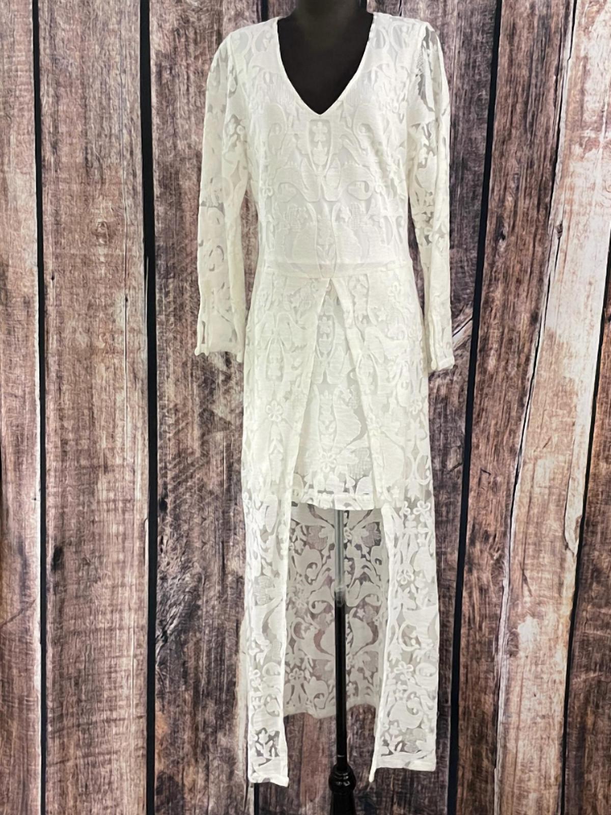 Rockwell Tharp long lace dress in White