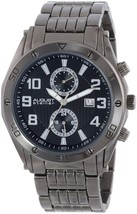 NEW August Steiner AS8070BK Men&#39;s Swiss Chronograph Watch Black Dial Case Band - £33.72 GBP