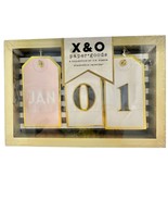 X&amp;O Paper Goods Shadowbox Calendar 6x4.25x1 Gold Frame Manually Change D... - £6.97 GBP