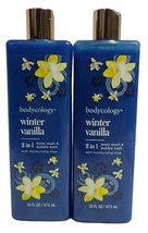 2X Bodycology Winter Vanilla 2 In 1 Body Wash &amp; Bubble Bath 16 Oz. Each  - £15.99 GBP