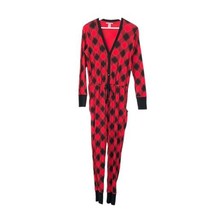 Victoria&#39;s Secret One Piece Red Plaid Union Suit Sleepwear Women&#39;s Size M - £15.38 GBP