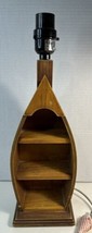 Wooden Row Boat Lamp Without Shade (works) Used 15” Tall 5” Wide 4” Deep - £11.19 GBP