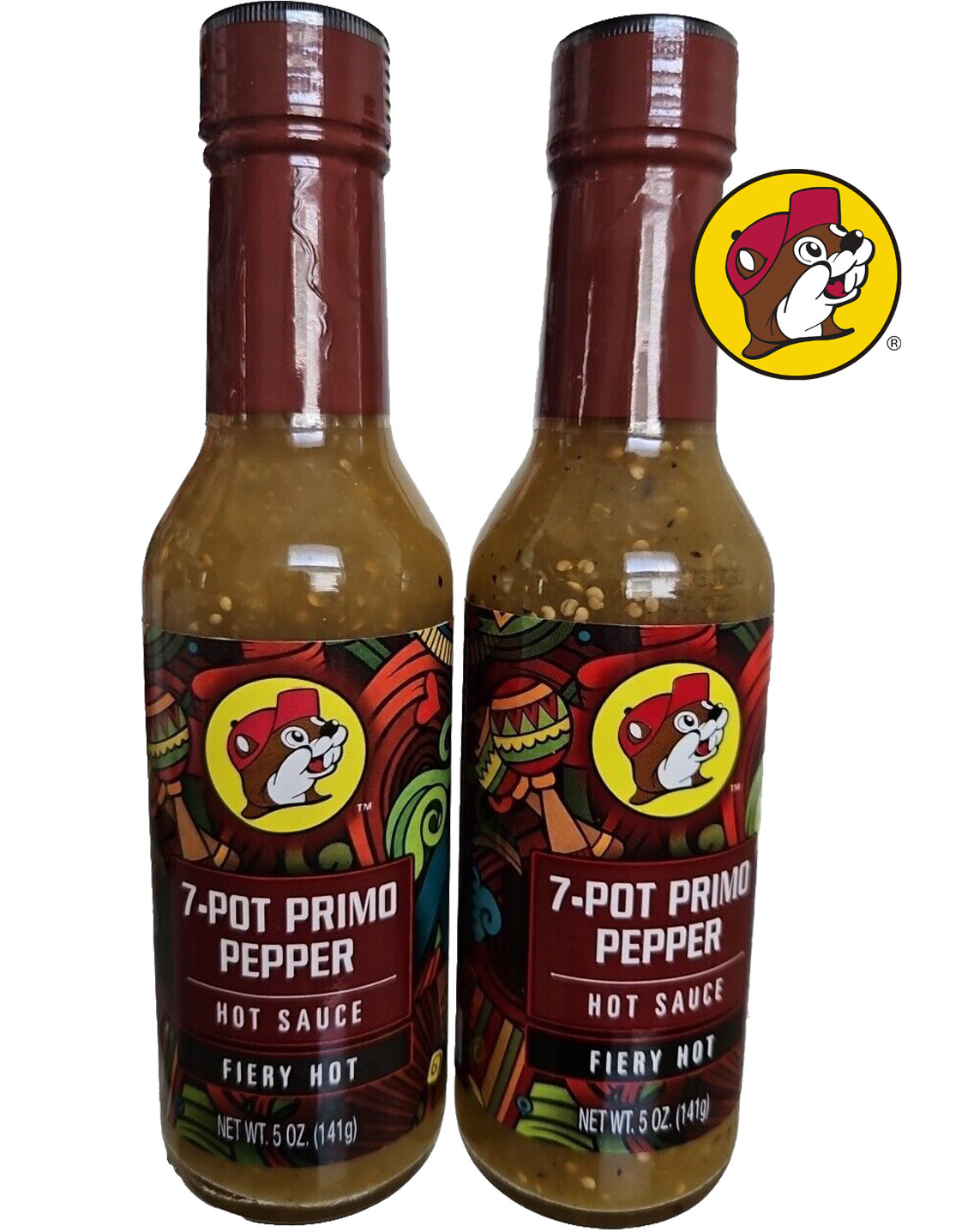 2 Packs Buc-ee's 7-Pot Primo Pepper Hot Sauce - Fiery Hot - $25.90