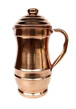 Copper Maharaja Pitcher Jug Water Storage Drinking Tumbler Health Benefi... - £21.79 GBP