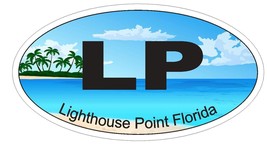 Lighthouse Point Oval Bumper Sticker or Helmet Sticker D3722 Decal Florida - $1.39+
