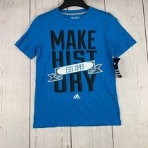 Make History Adidas Medium Blue Tshirt New Youth - $11.99