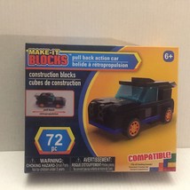 NEW Make It Blocks Pull Back Black Car - 72 pieces - £7.05 GBP