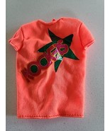 BARBIE and THE ROCKERS BAND Orange T shirt Glitter Print vintage 80&#39;s De... - $12.99