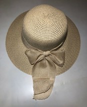 Beach Ribbon Church Bow Women&#39;s Packable Chin Strap Cloche Paper Sun Hat... - £31.92 GBP