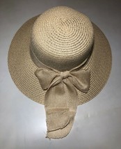 Beach Ribbon Church Bow Women&#39;s Packable Chin Strap Cloche Paper Sun Hat... - £31.96 GBP