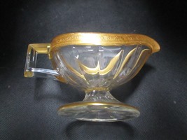 Tiffin glass gold rim gravy boat - $54.45