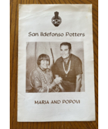 San Ildefonso Potters Pottery Pamphlet Brochure Maria and Popovi Vintage... - $35.60 CAD