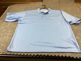 Columbia PFG Polo Shirt Mens XL Omni-Shade Light Blue Vented  Fishing Ou... - $14.80
