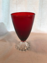 Ruby Red Boopie 5.5 Inch Footed Tumbler Depression Glass Mint - $9.99