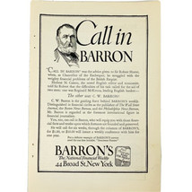 Vintage 1923 Barron&#39;s National Financial Weekly Print Ad New York Ad 6&quot; ... - £5.18 GBP