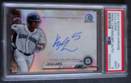 2017 Bowman&#39;s Chrome #KL Kyle Lewis Prime Signatures Auto Autograph Card Psa 9 - £47.18 GBP