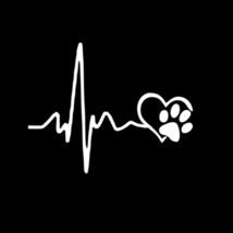 Heartbeat Love Dog Footprints Funny Car Sticker Reflective Vinyl Car Sticker Cre - £34.45 GBP