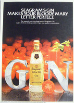 1982 Color Ad Seagram&#39;s Extra Dry Gin Makes Your Bloody Mary Letter Perfect - $7.99