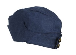 WWII British Military Cap 1940 Chip Hat Uniform Blue Kings Crown Side Ca... - £18.24 GBP
