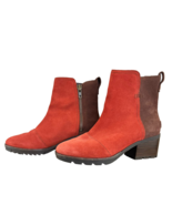 Sorel Women&#39;s Cate Boots Carnelian Red Size 6 Bootie Leather Side Zip Tw... - £89.56 GBP