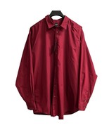 Hugo Boss Dress Shirt Men 3XL Maroon Red Button Down Stretch Office Career - $55.33 CAD