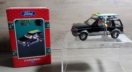 Vintage Enesco 1996 Black Ford Explorer with Santa Hanging Christmas Ornament  - $16.70
