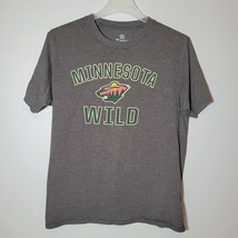 Minnesota Wild Shirt Mens Large Fanatics Grey Short Sleeve Casual - £10.36 GBP