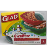 GLAD Simply Cooking OvenWare Seasonal Collection - 3 Pans and Lids - NIB
