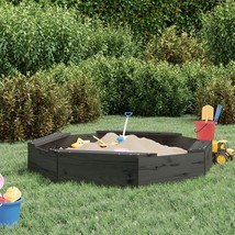 vidaXL Sandbox Grey Solid pine wood 43.7 x 43.7 x 7.9 in Durable - $160.82