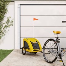 vidaXL Pet Bike Trailer Yellow and black Oxford fabric, iron - $3,951.97 MXN