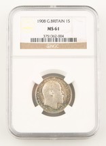 1908 Great Britain Shilling Silver Coin MS-61 NGC Edward VII England KM#800 - $849.98 CAD