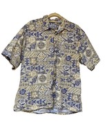 Arthouse Mens Hawaiian Shirt XL Beige Fish Floral Tropical Design Cotton... - £14.79 GBP
