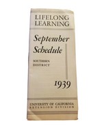 University of California Extension Schedule September 1939 Course Pamphlet - $3.58