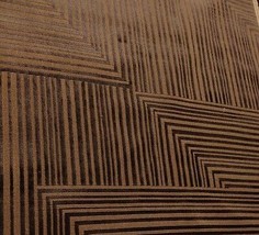 Donghia Jackson Hansen Brown Stripe Velvet Gros Point Cushion Fabric 3.75 Yd 52&quot; - £192.84 GBP
