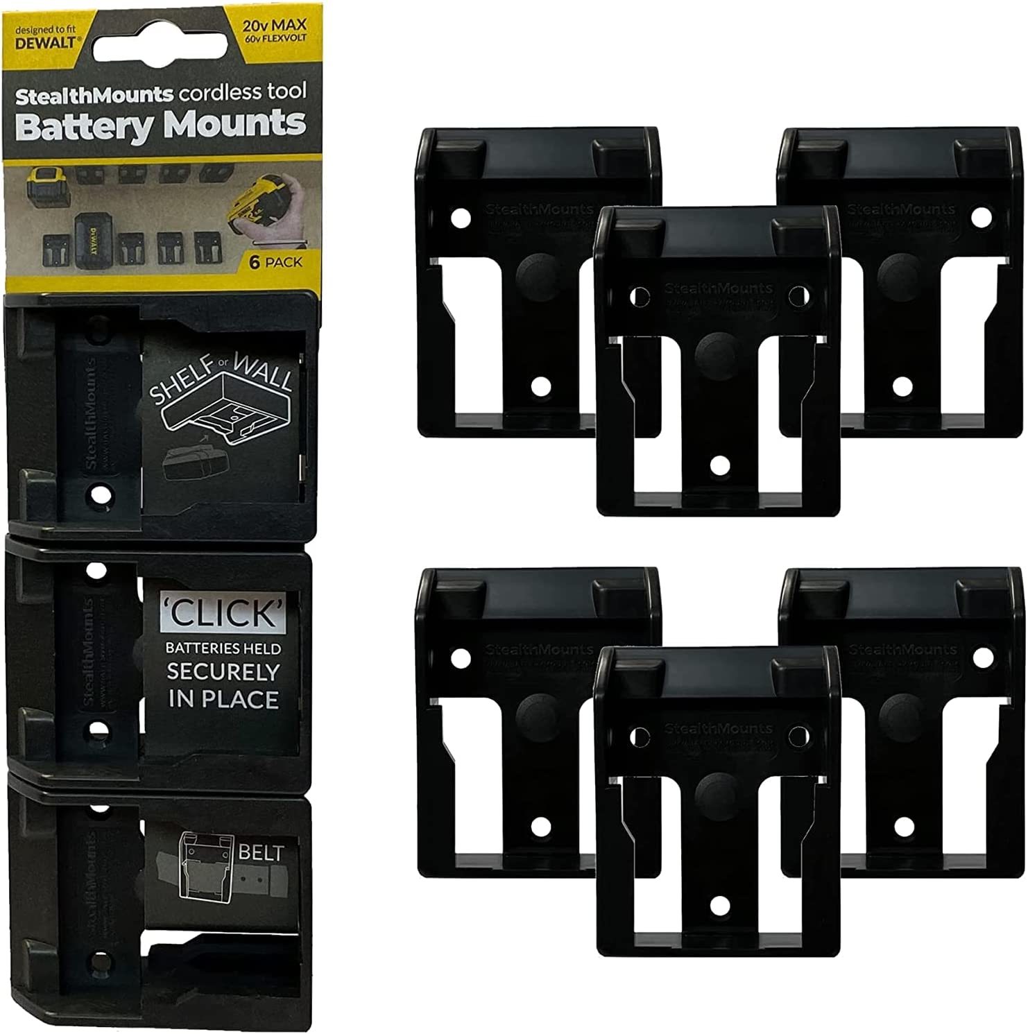 StealthMounts DeWalt Battery Holders 20v/60v | Cordless Battery Mounts, ... - $36.99