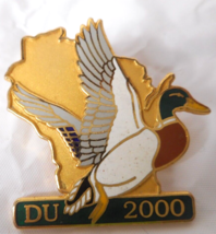 2000 DUCKS UNLIMITED WISCONSIN Mallard Enamel Lapel Hat Pin Sport Style ... - £7.77 GBP